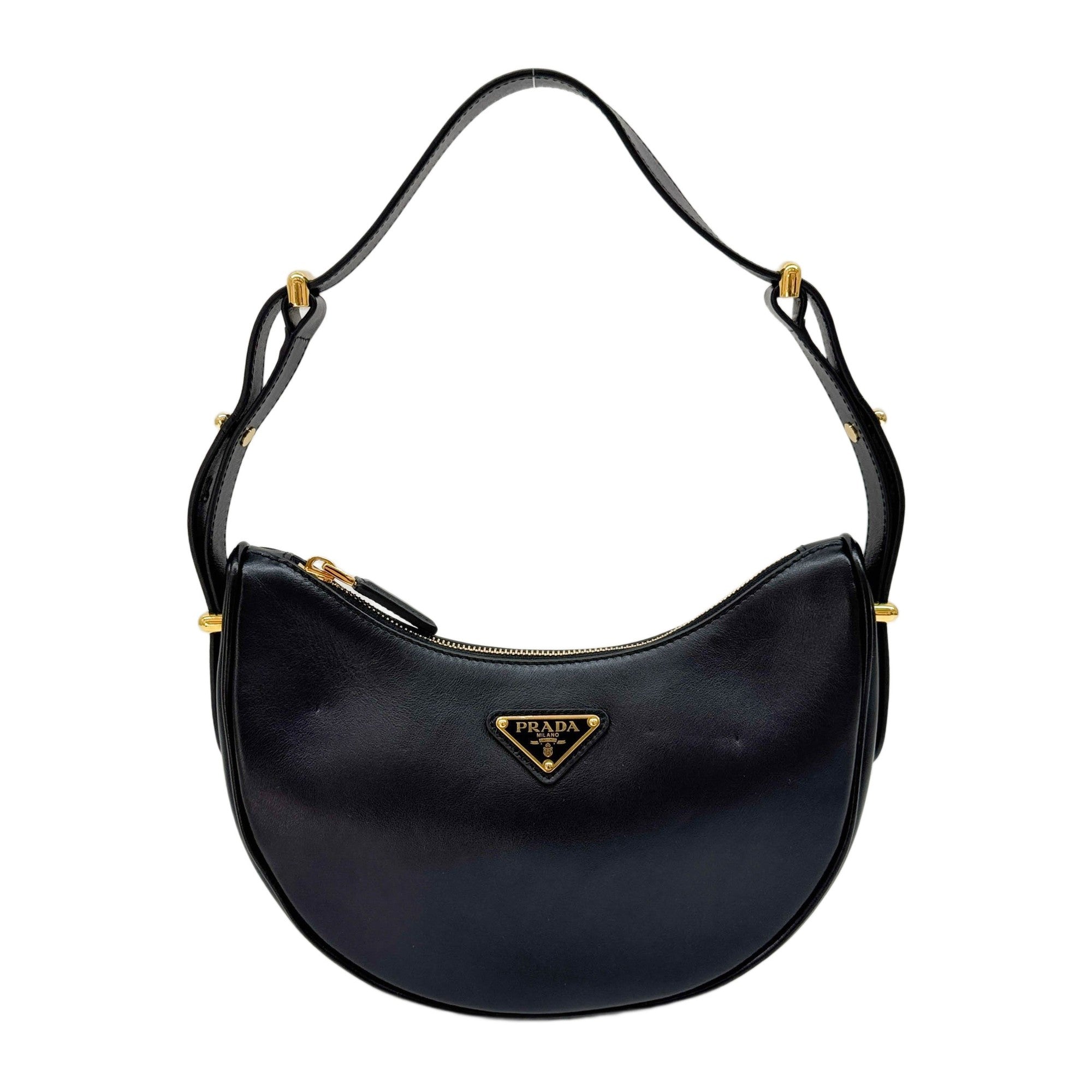 Arqué Black Leather Shoulder Bag
