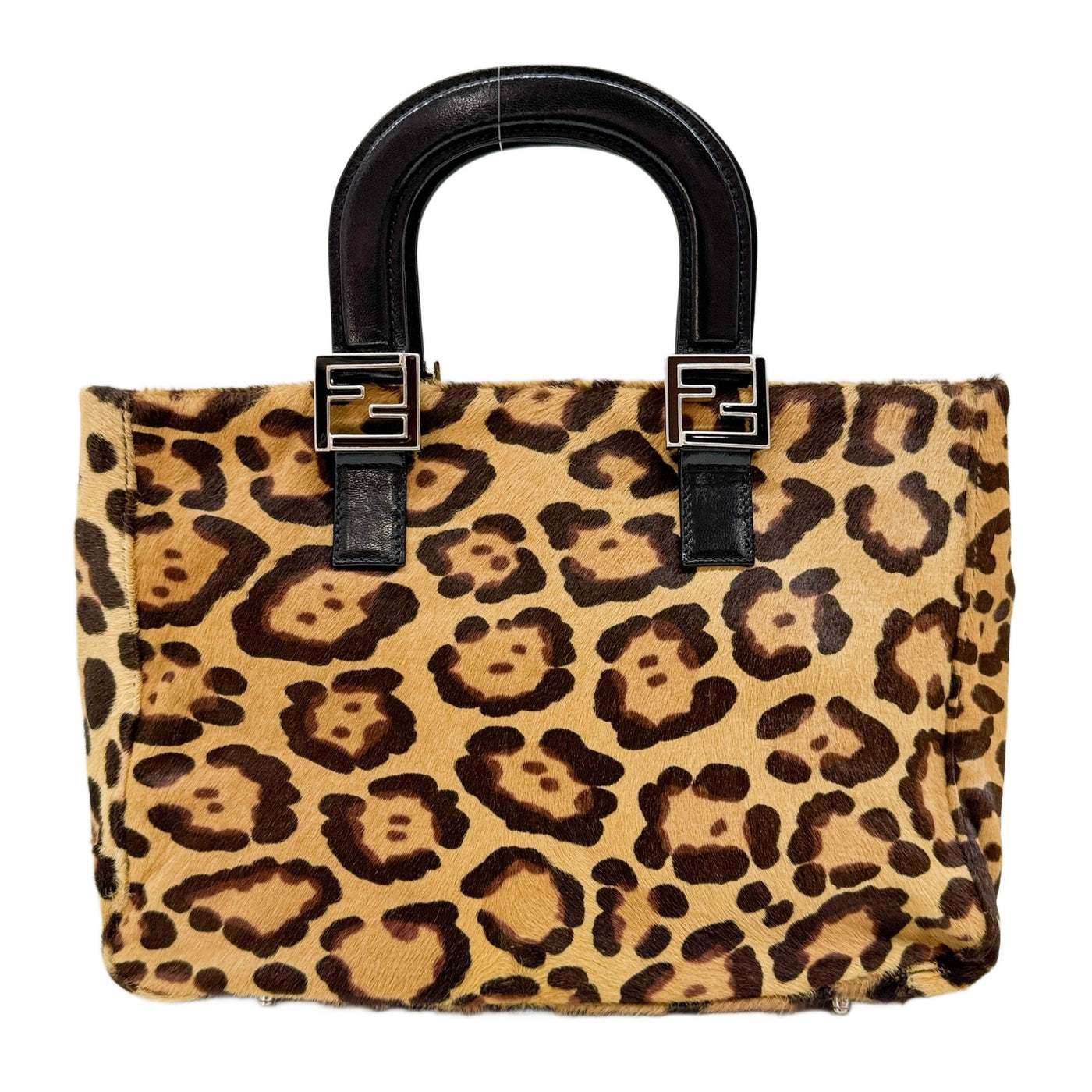 Brown Cheetah Pony Hair Hand Bag