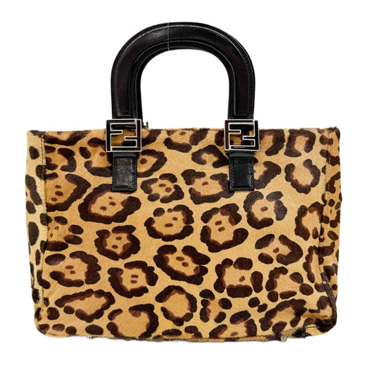 Brown Cheetah Pony Hair Hand Bag