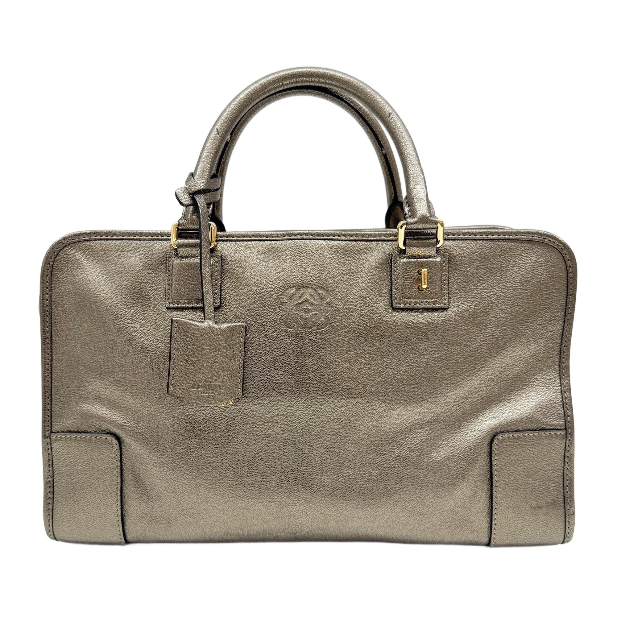Amazona 36 Metallic Green Leather Handle Bag