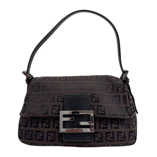 Mini Mamma Baguettee Brown Zucchino Canvas Handle Bag