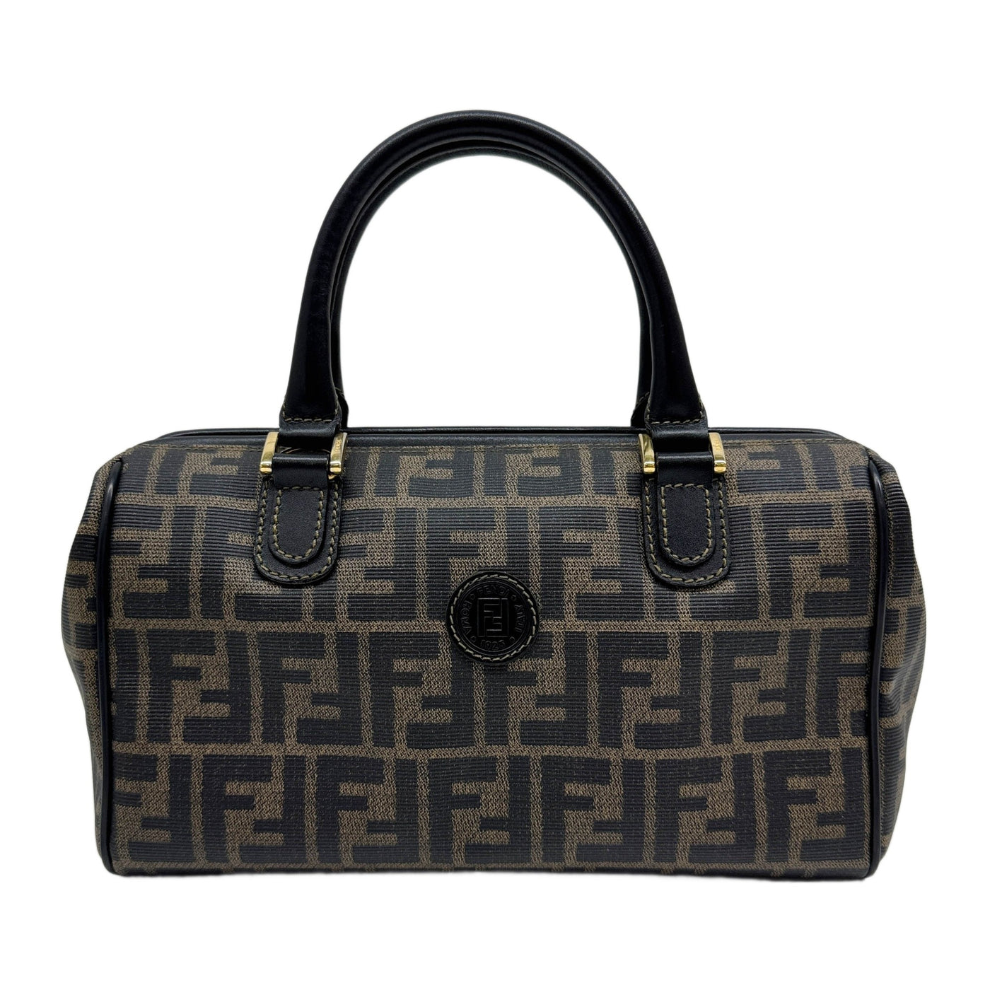 Boston Brown Zucca Coated Canvas Hand Bag