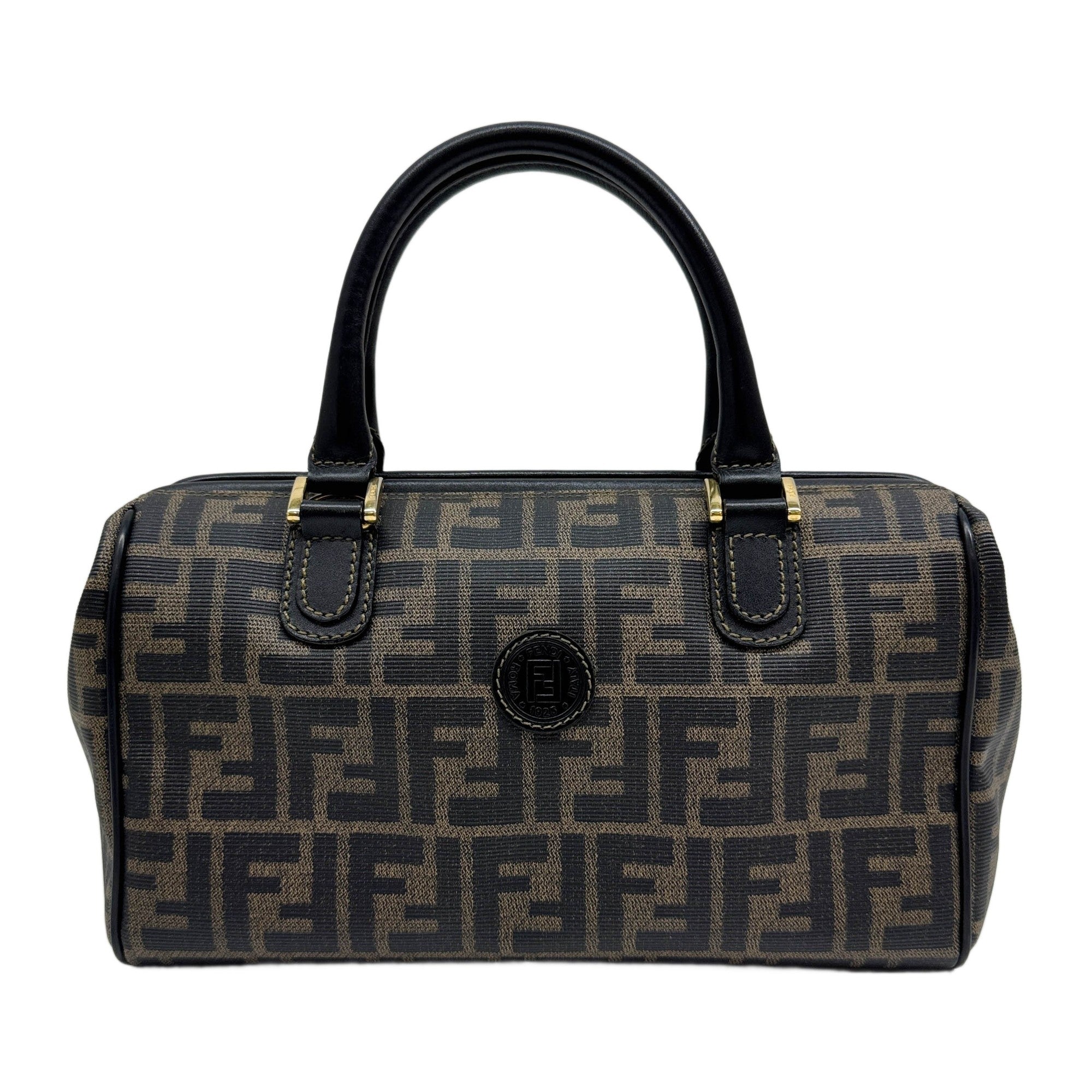 Boston Brown Zucca Coated Canvas Hand Bag
