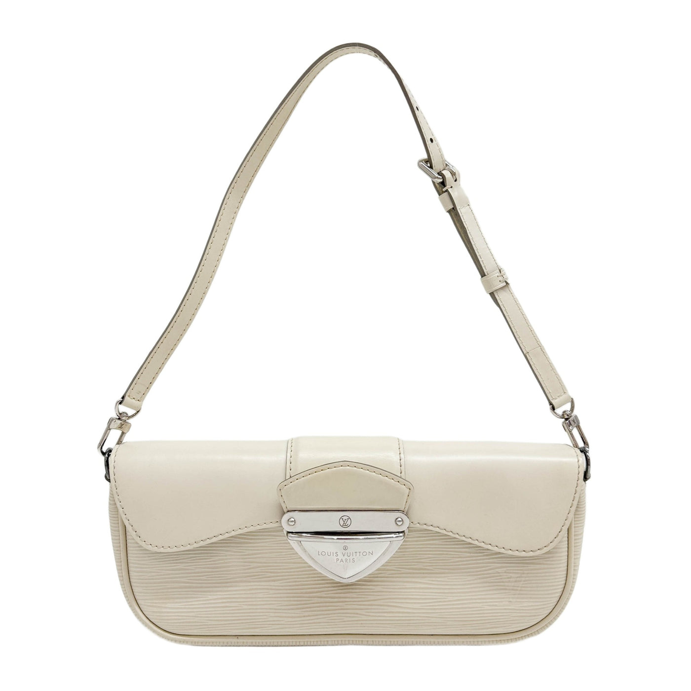 Suhali Le Precieux Epi White Leather Shoulder Bag