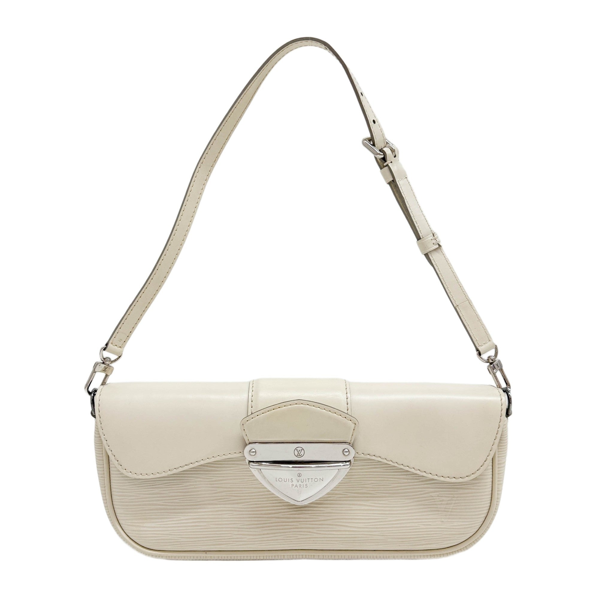Suhali Le Precieux Epi White Leather Shoulder Bag