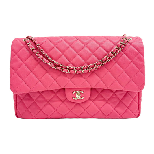 XXL Airline Flap 2021-2026 Matelasse Pink Leather Shoulder Bag