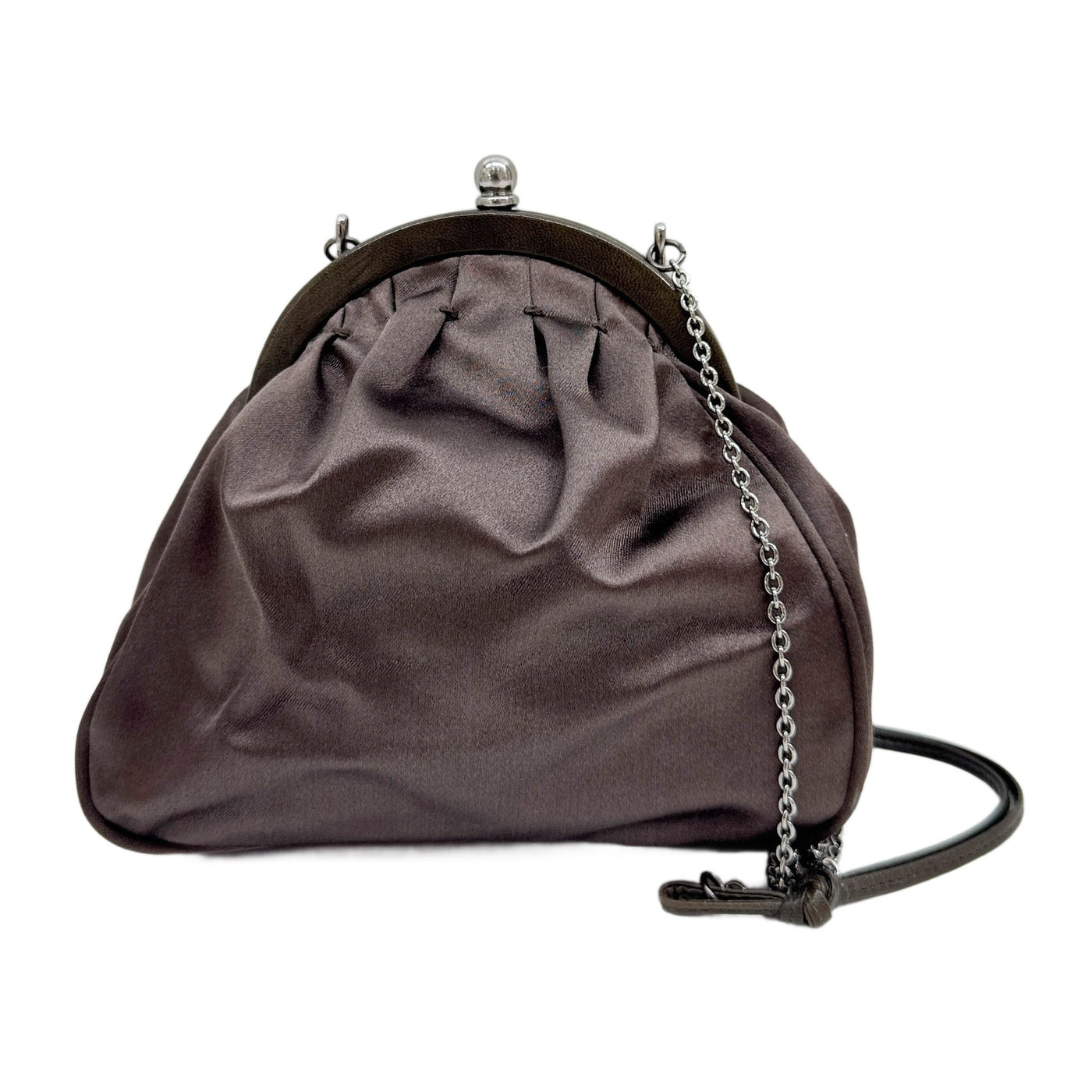 Dark Grey Satin Shoulder Bag