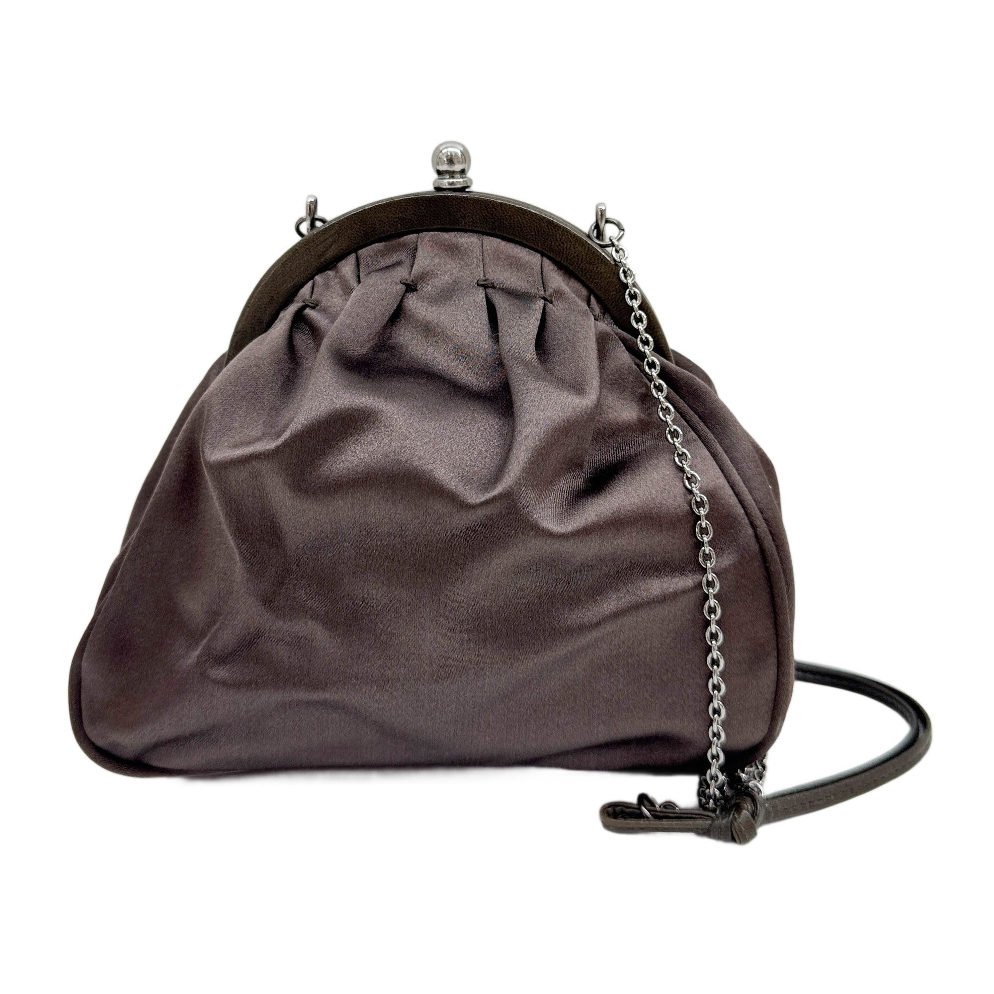Dark Grey Satin Shoulder Bag