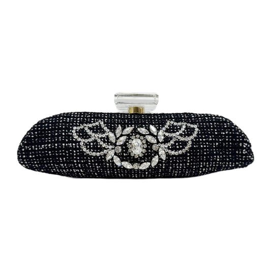2002-2003 Crystal Embellished Black and White Tweed Evening Clutch Bag