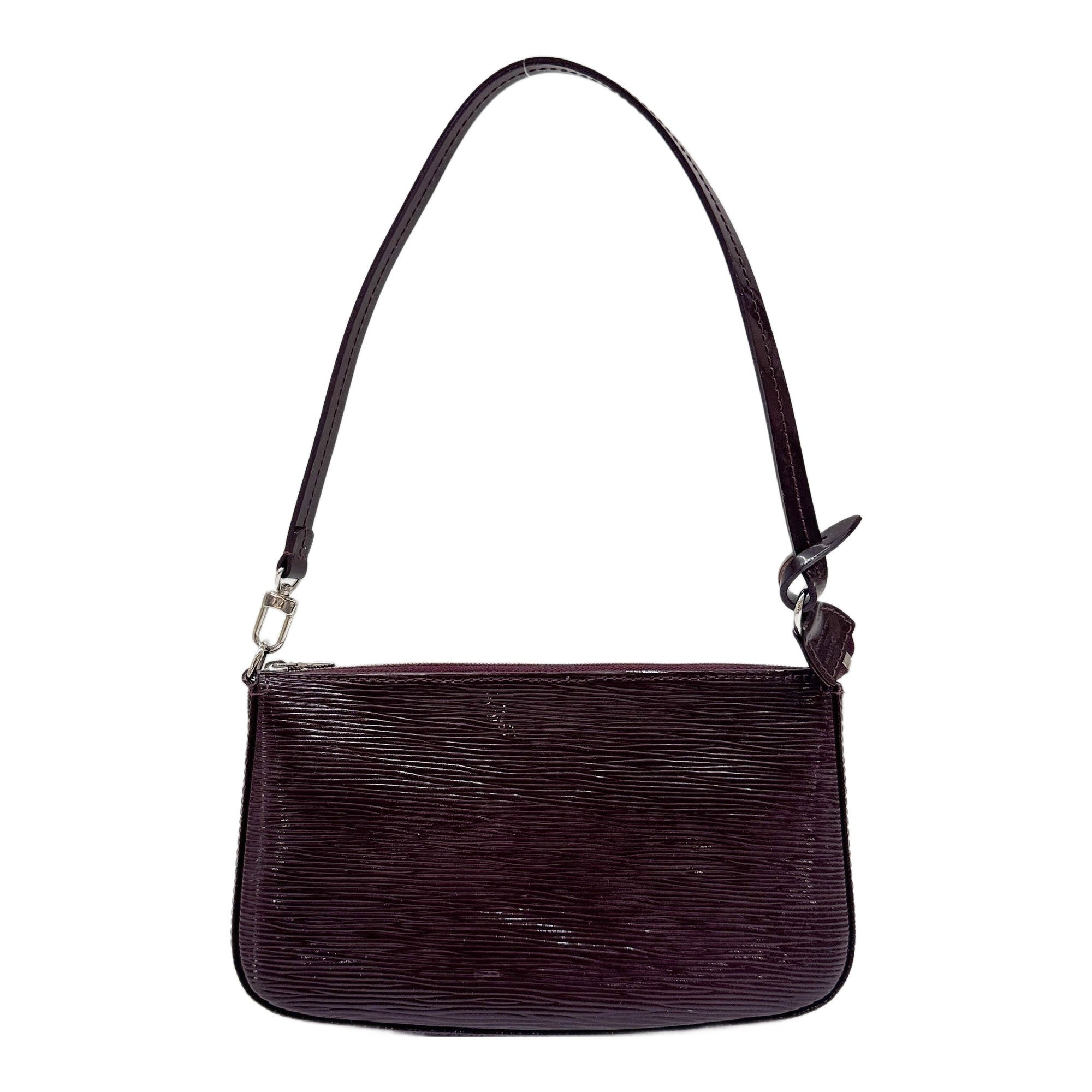 Accessoire Pochette Burgundy Red Patent Epi Leather Shoulder Bag