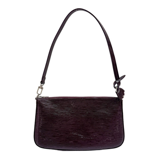 Accessoire Pochette Burgundy Red Patent Epi Leather Shoulder Bag