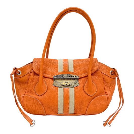 Skipper Orange Vitello Daino Leather Shoulder Bag