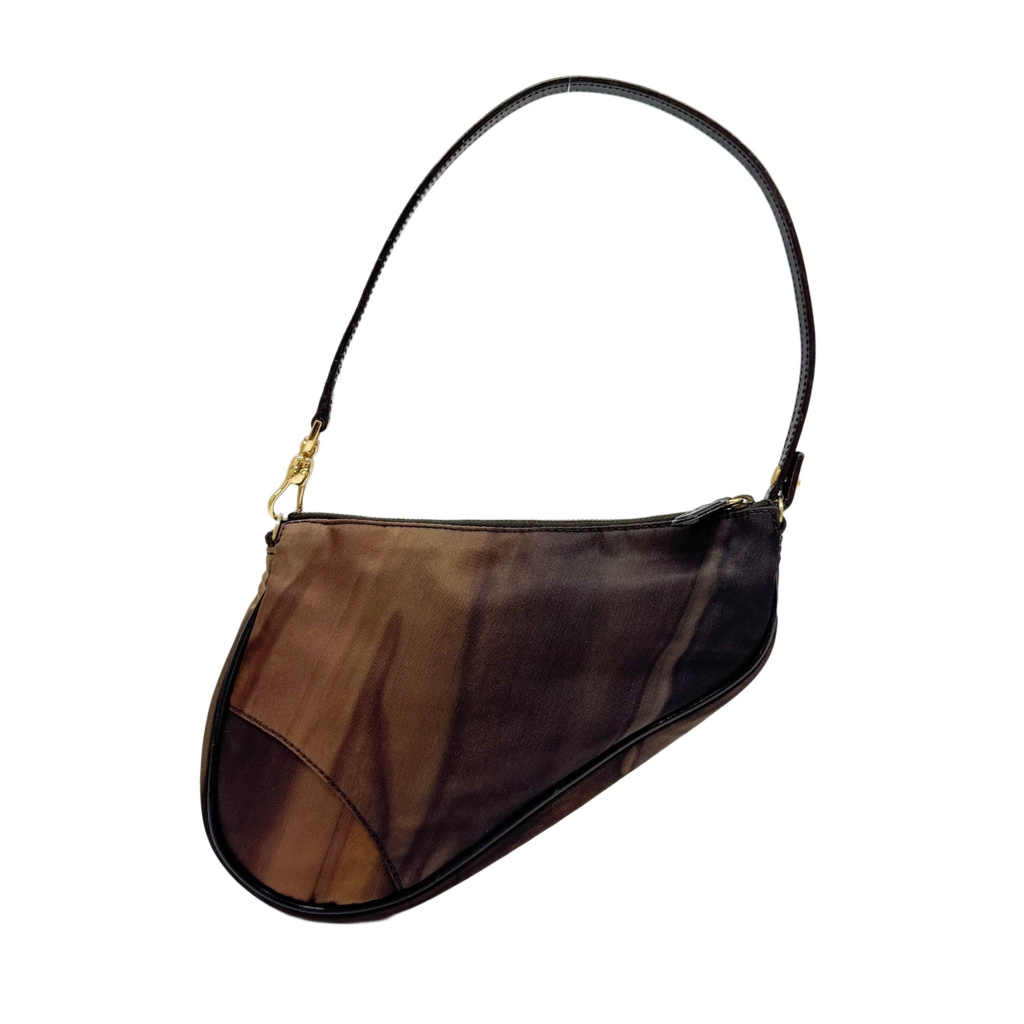 Saddle Pouch Brown Tie-Dye Nylon Shoulder Bag