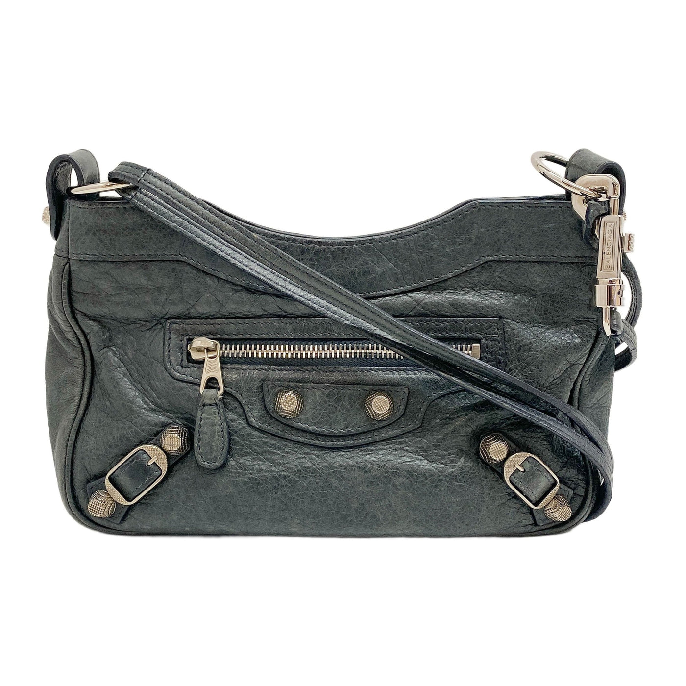 Giant Hip Tempete Blue Leather Shoulder Bag