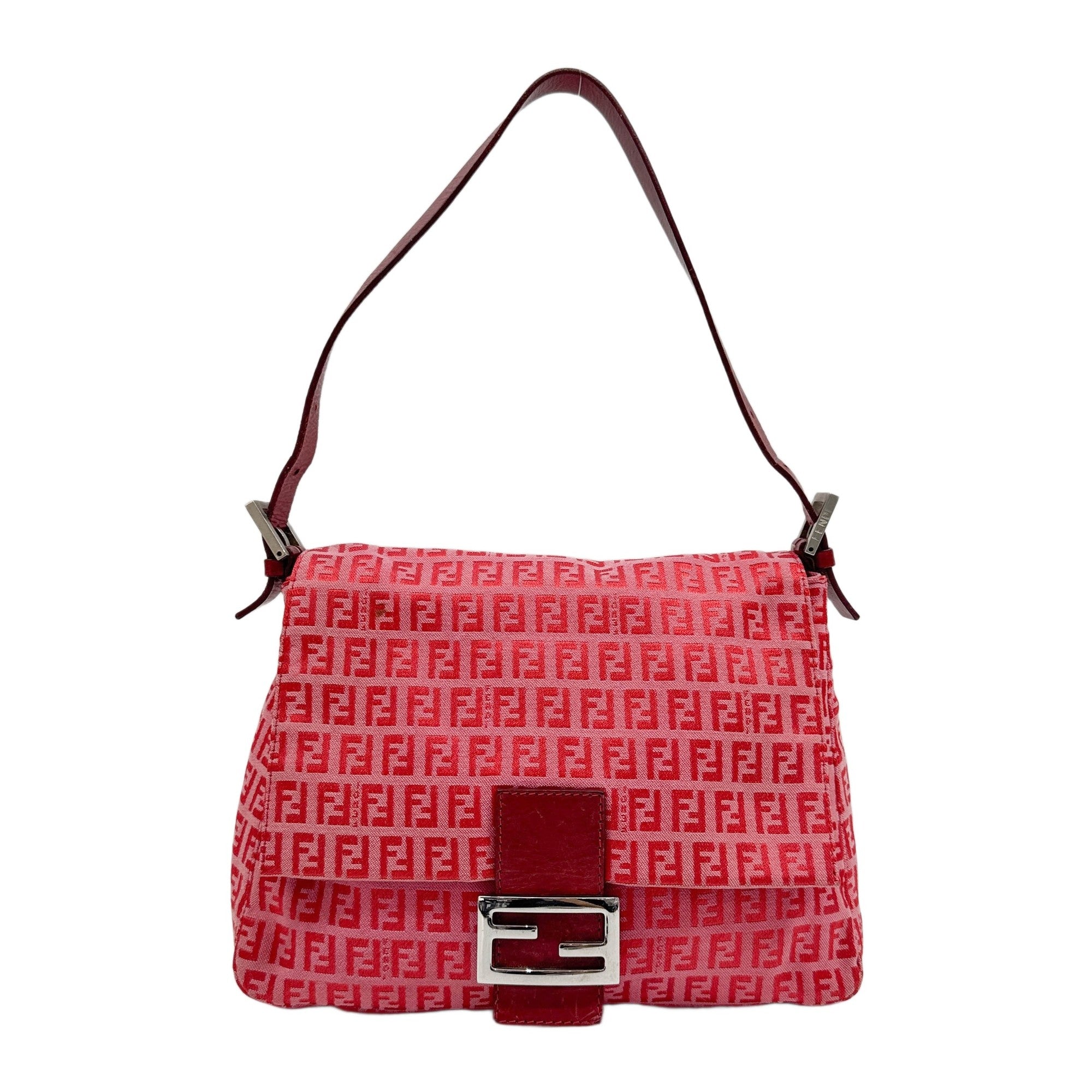 Mamma Baguette Red Zucchino Canvas Shoulder Bag