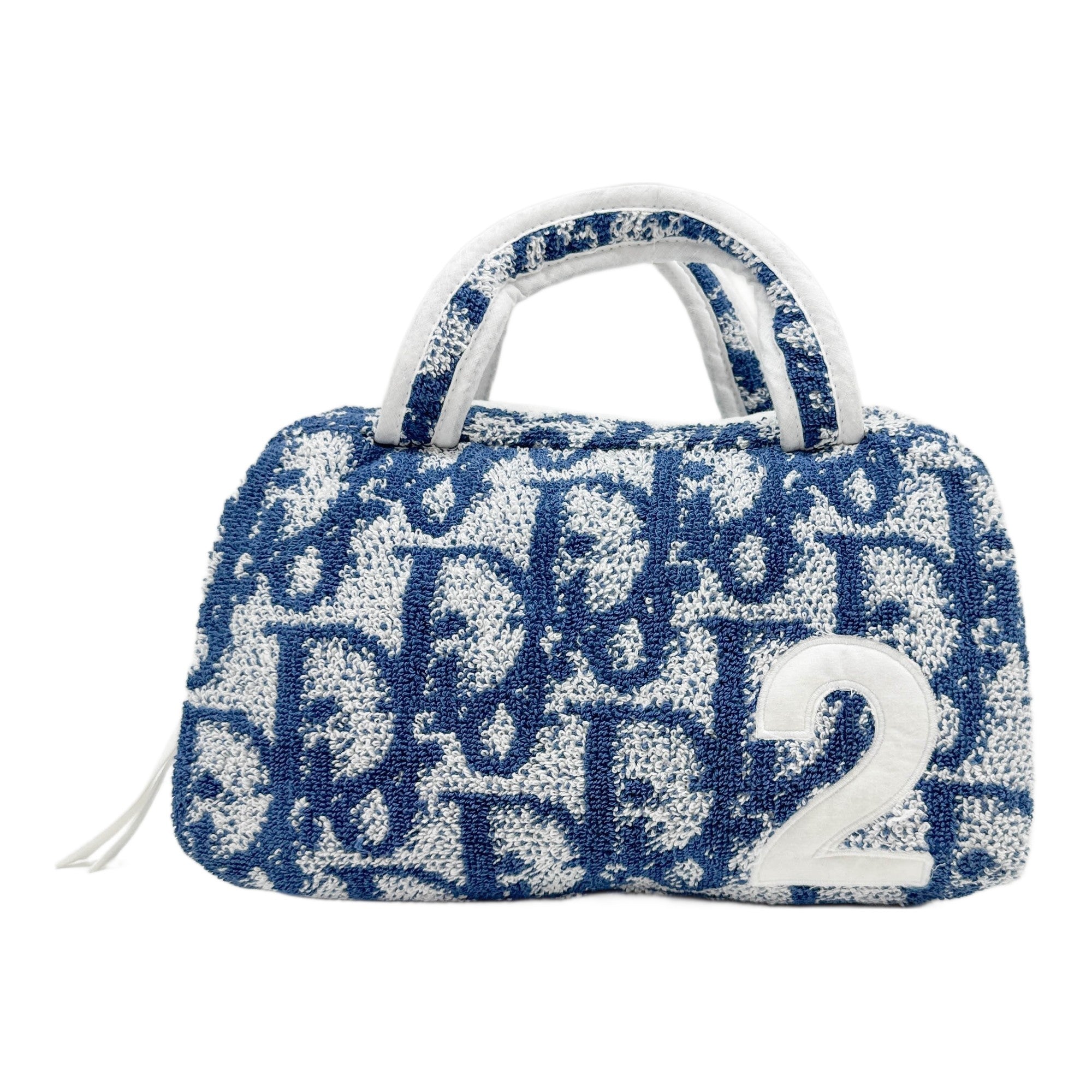 Terry Towel Blue Trotter Canvas Handle Bag