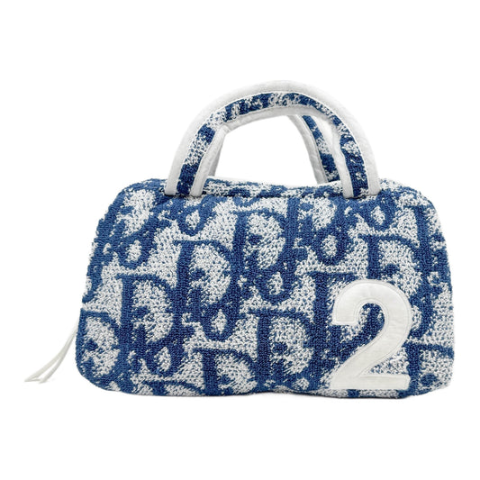 Terry Towel Blue Trotter Canvas Handle Bag
