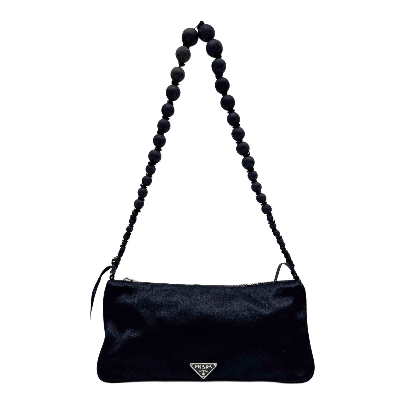 Black Satin Shoulder Bag