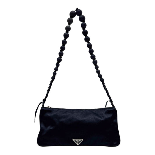 Black Satin Shoulder Bag