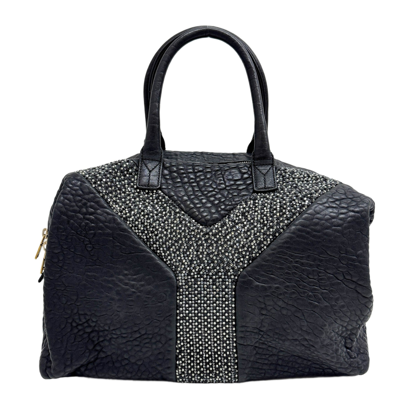 Easy Y Black Leather Handle Bag