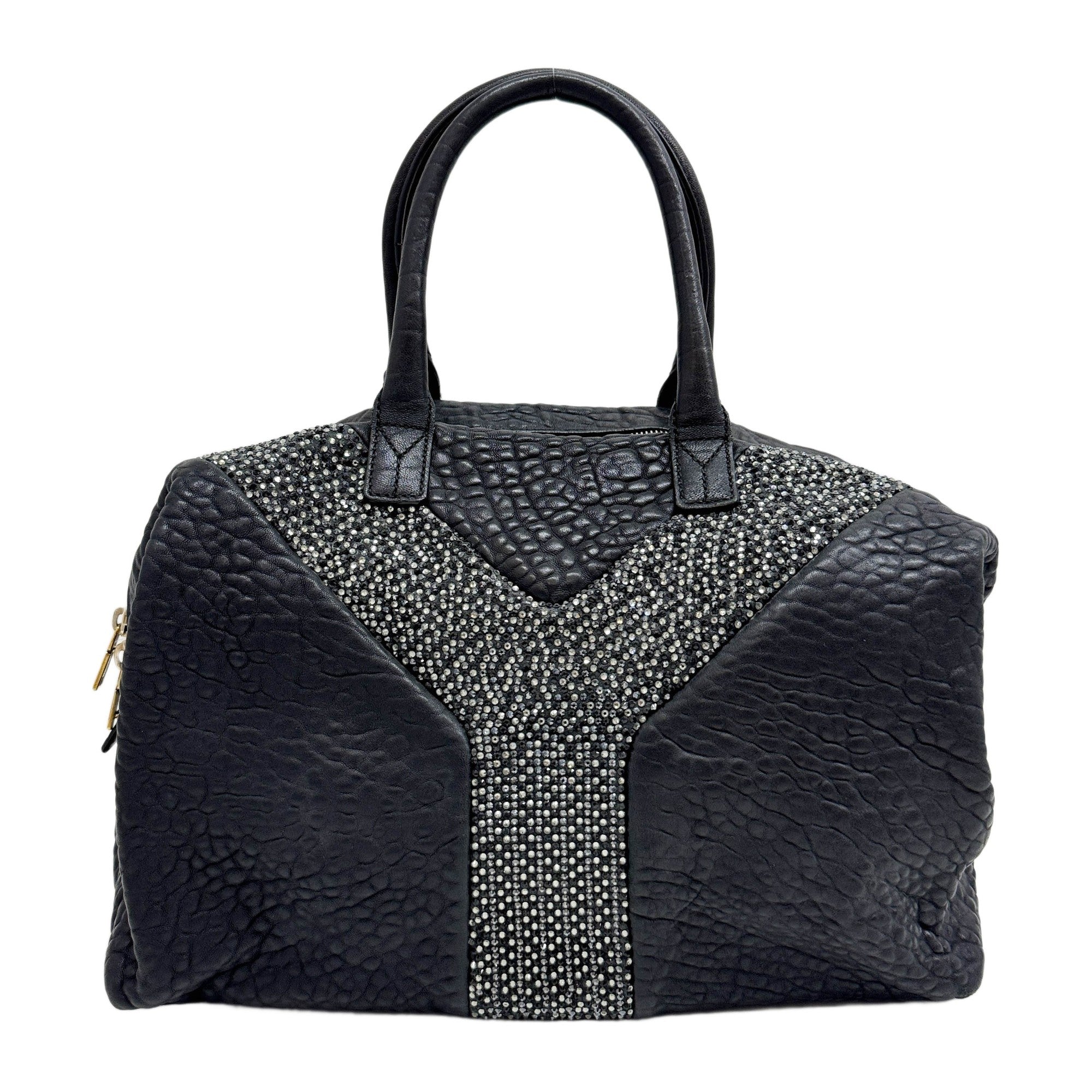 Easy Y Black Leather Handle Bag