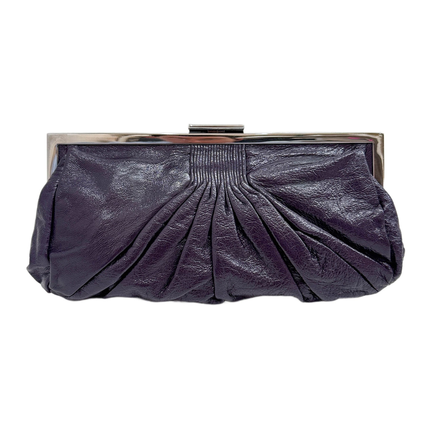 Purple Leather Clutch Wallet