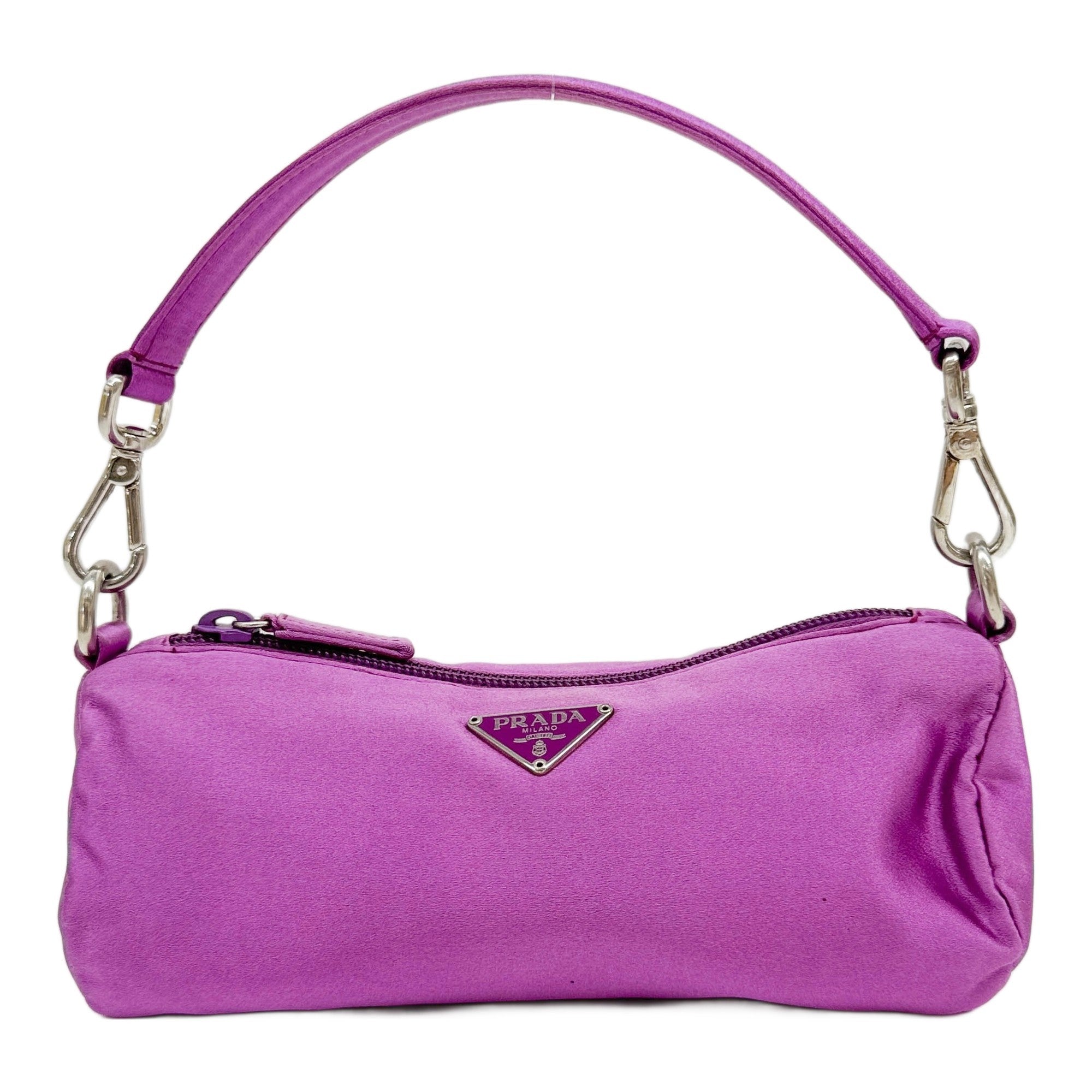 Violet Satin Handle Bag