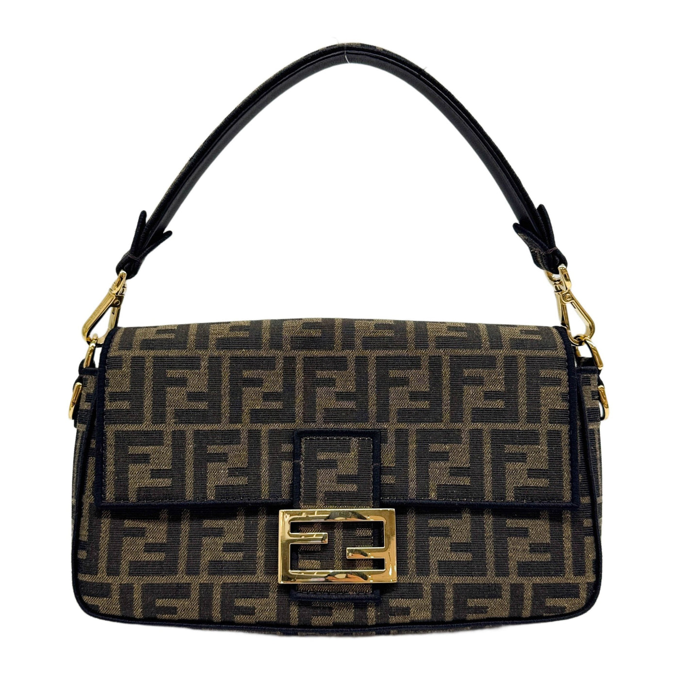 Baguette Brown Zucca Jacquard Canvas Two Way Bag