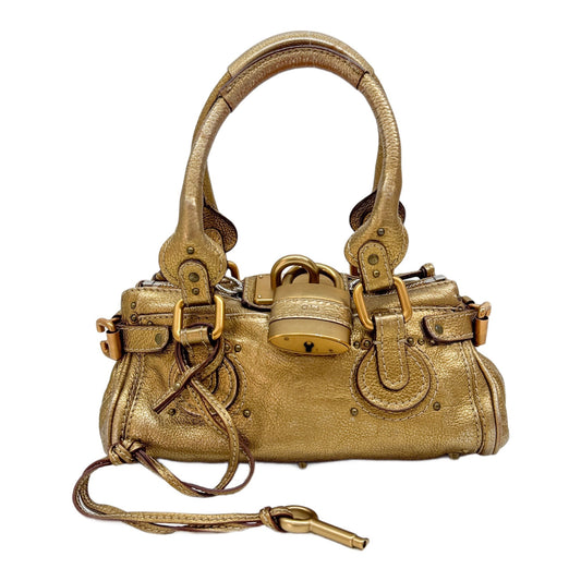 Mini Paddington Gold Leather Hand Bag