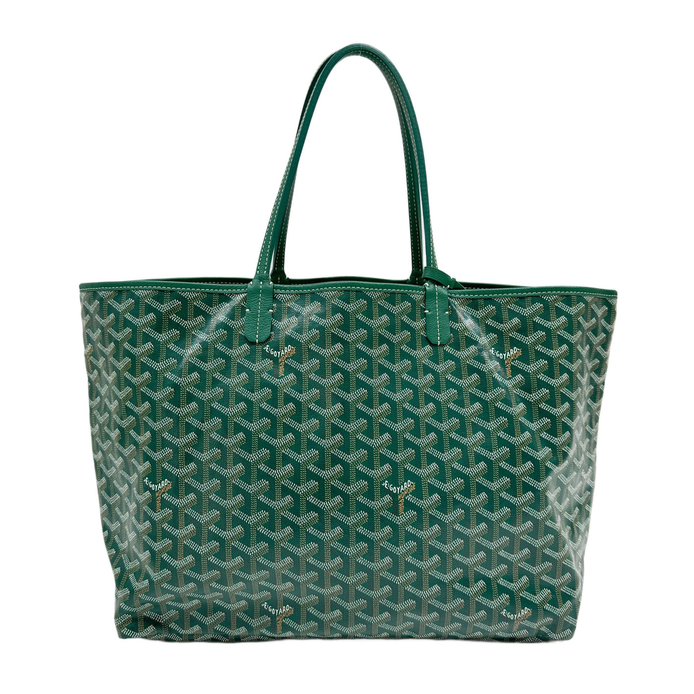 Saint Louis Monogram Green Canvas Tote Shoulder Bag