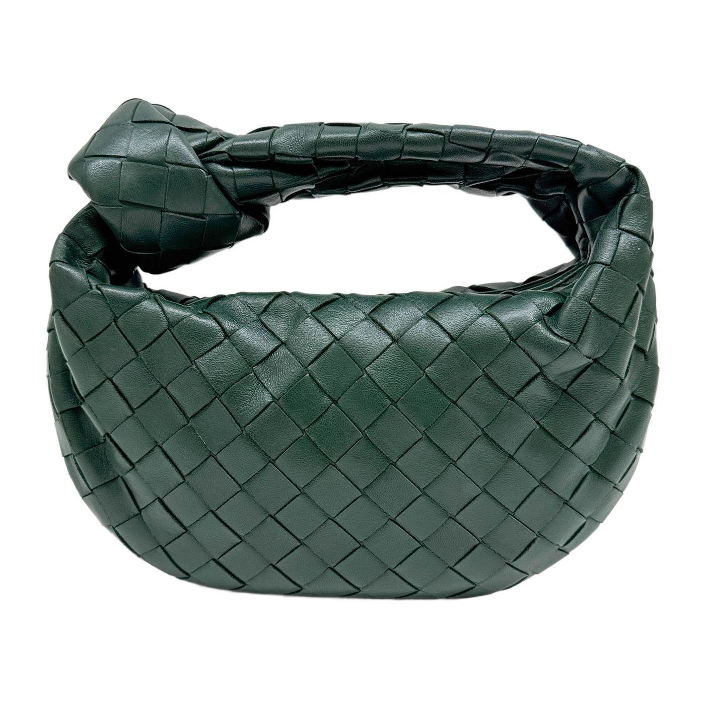 Mini Jodie Intrecciato Green Leather Hand Bag