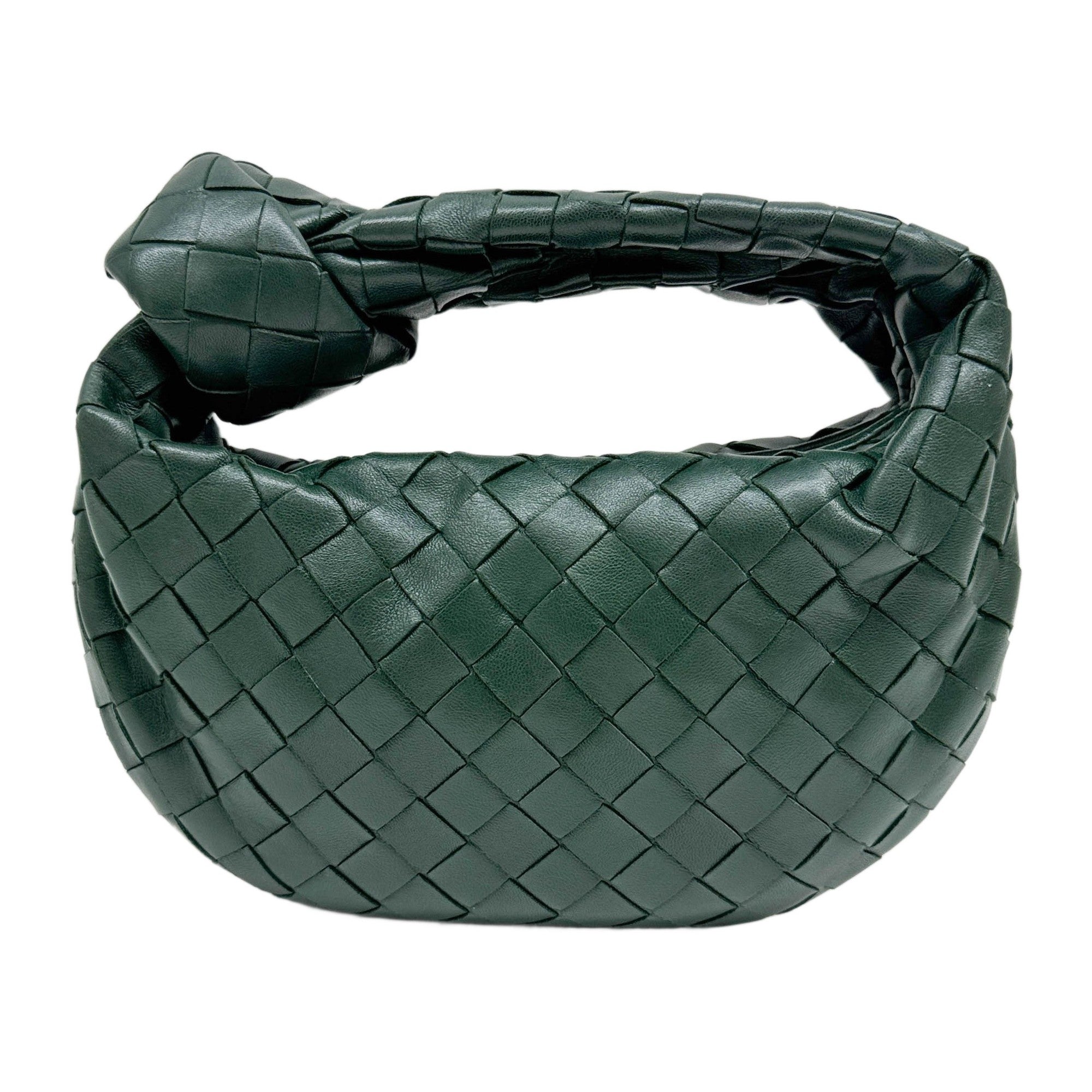Mini Jodie Intrecciato Green Leather Hand Bag