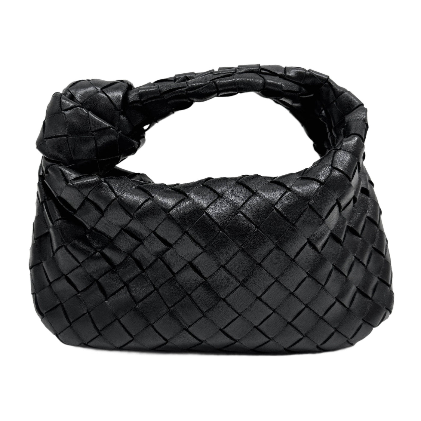 Mini Jodie Intrecciato Black Leather Hand Bag