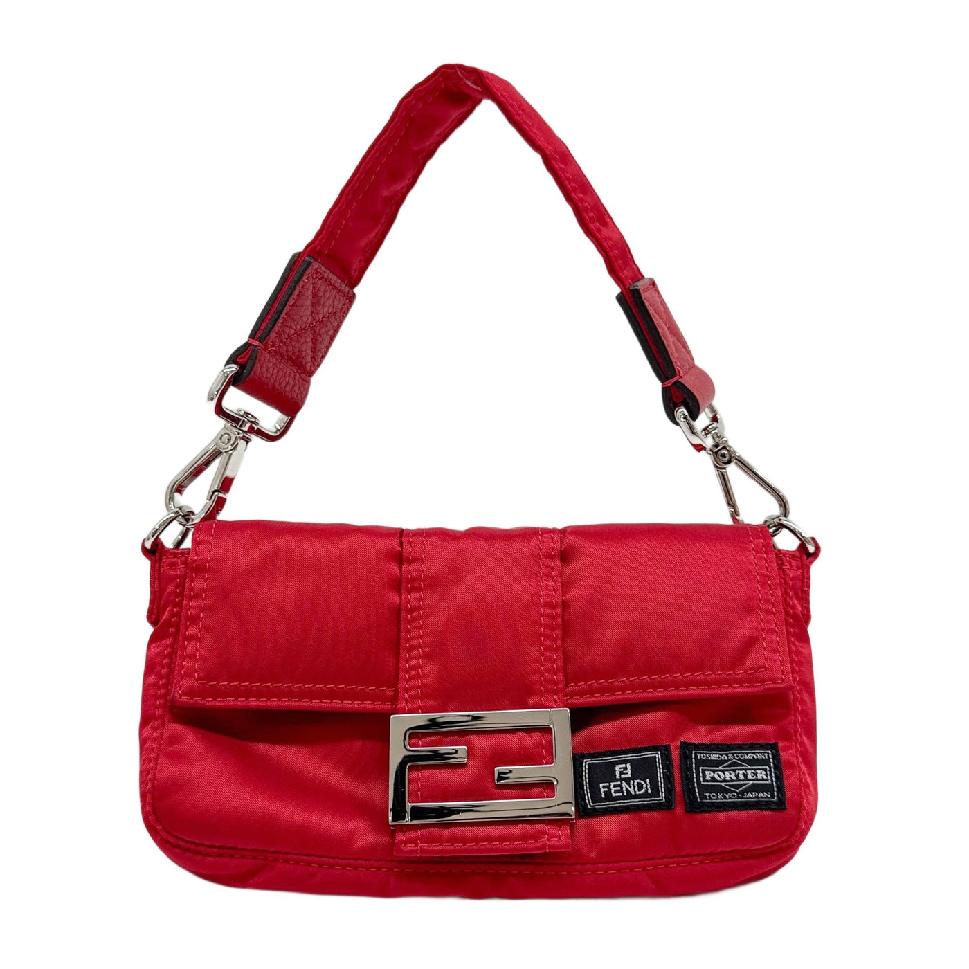 Fendi x Porter Baguette Red Nylon Belt Bag