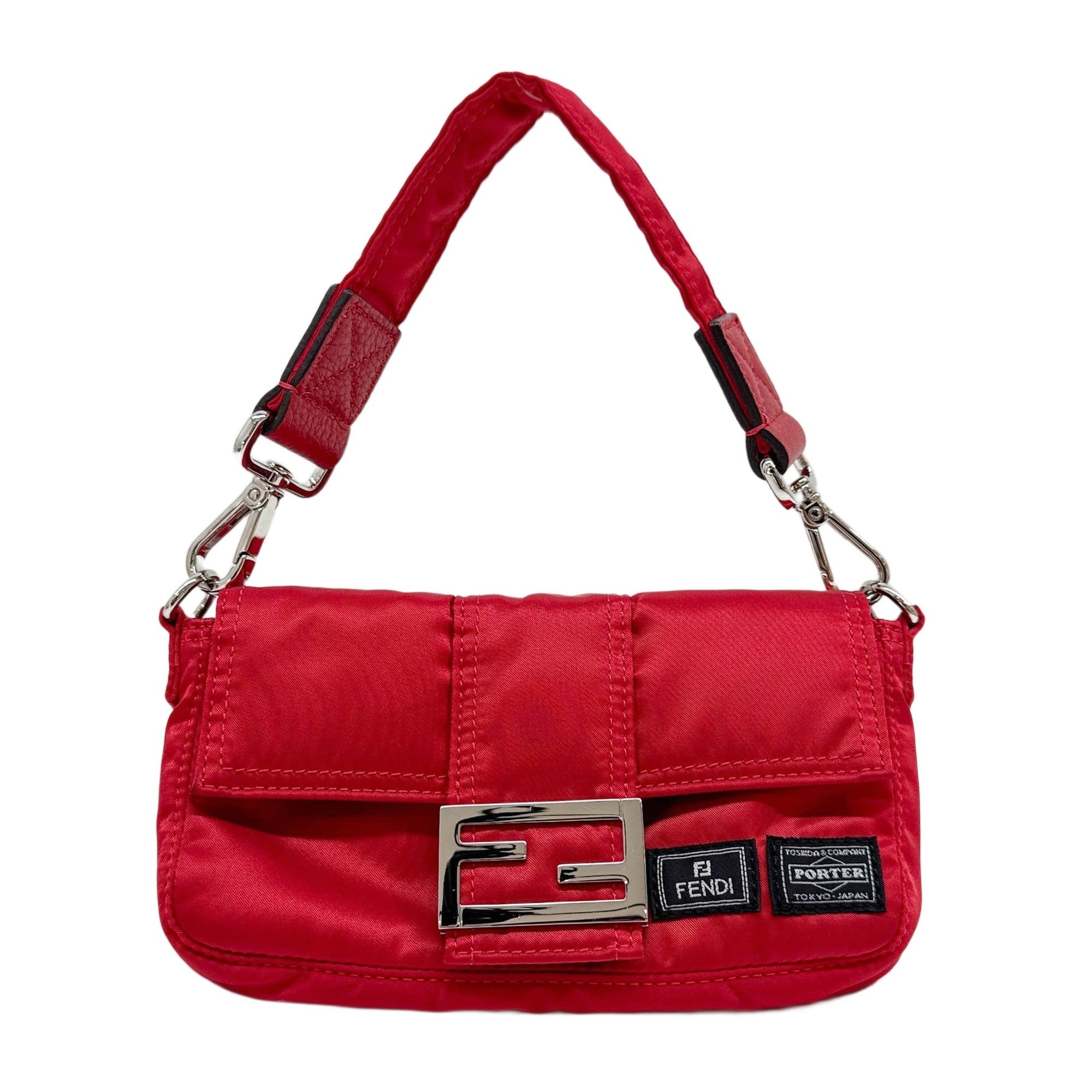 Fendi x Porter Baguette Red Nylon Belt Bag