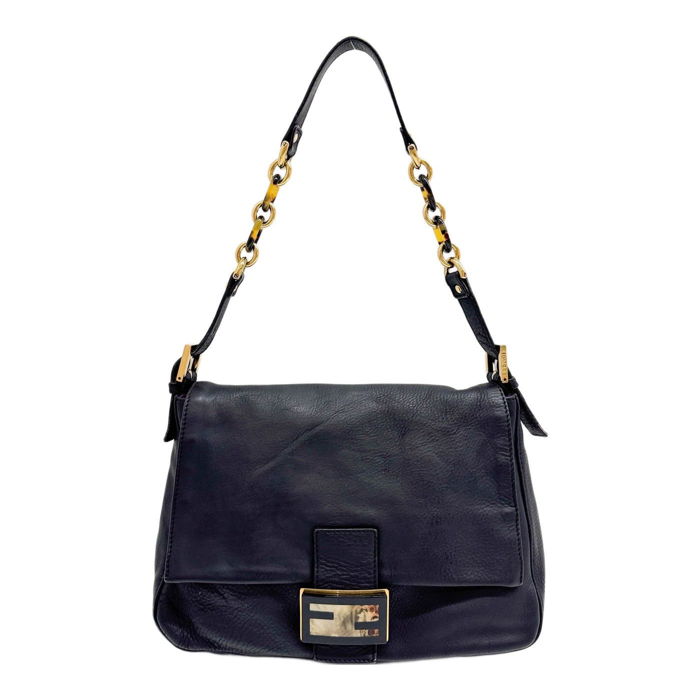 Mamma Baguette Black Leather Shoulder Bag