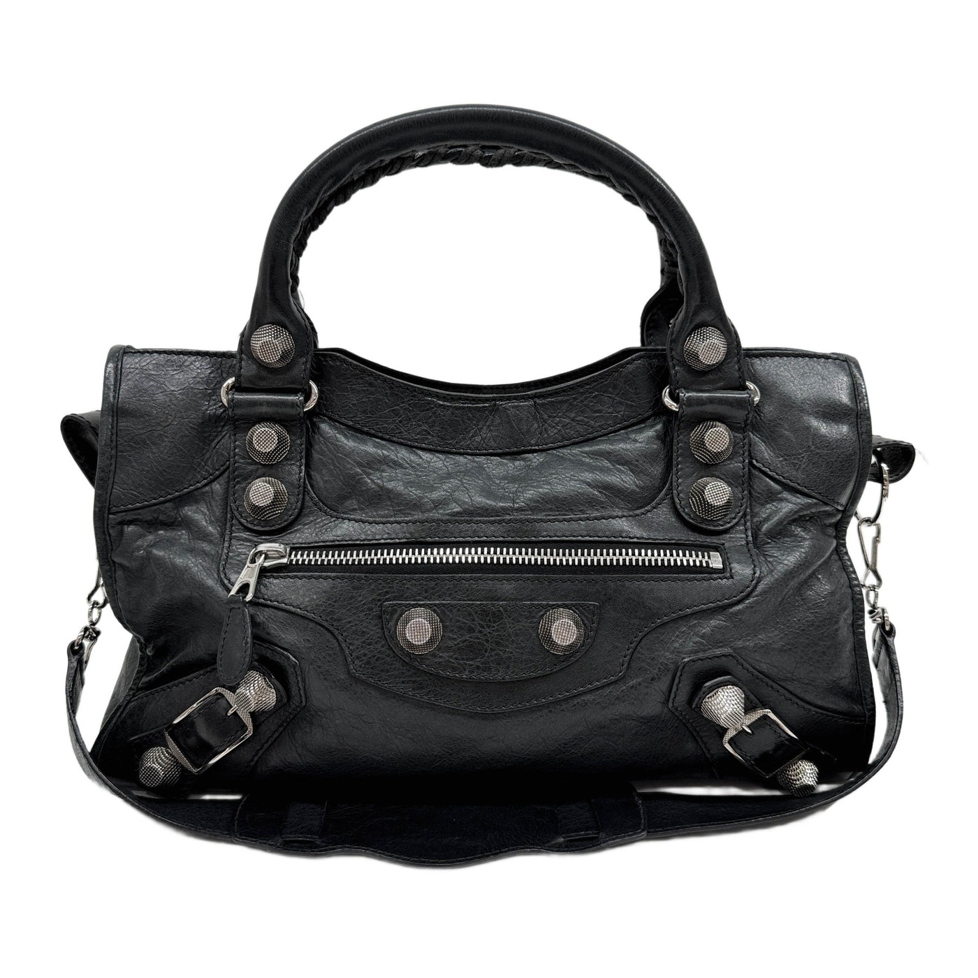 Giant 12 The City Black Leather Two Way Bag