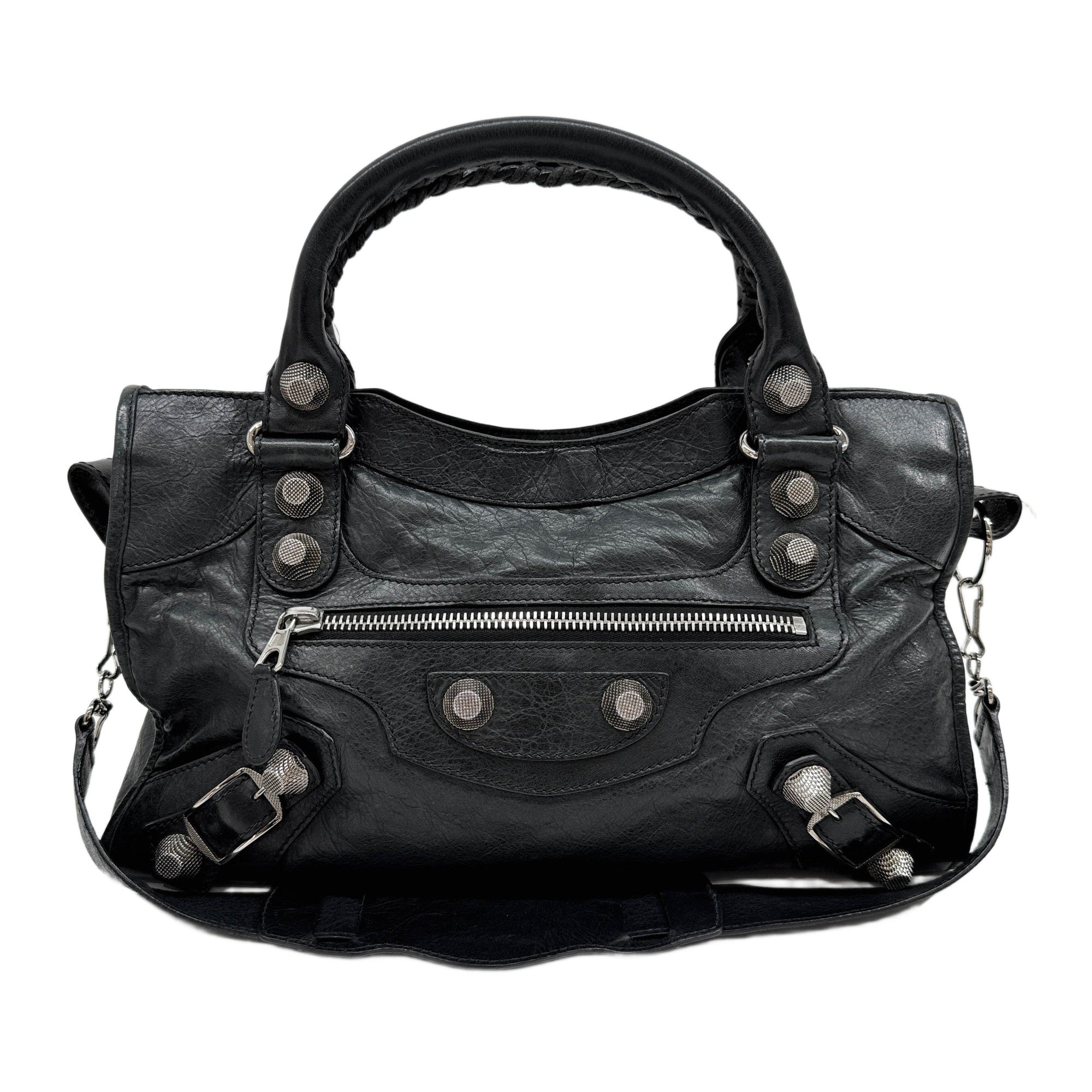 Giant 12 The City Black Leather Two Way Bag