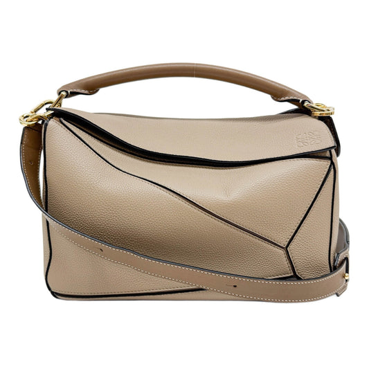 Puzzle Light Brown Leather Two Way Bag