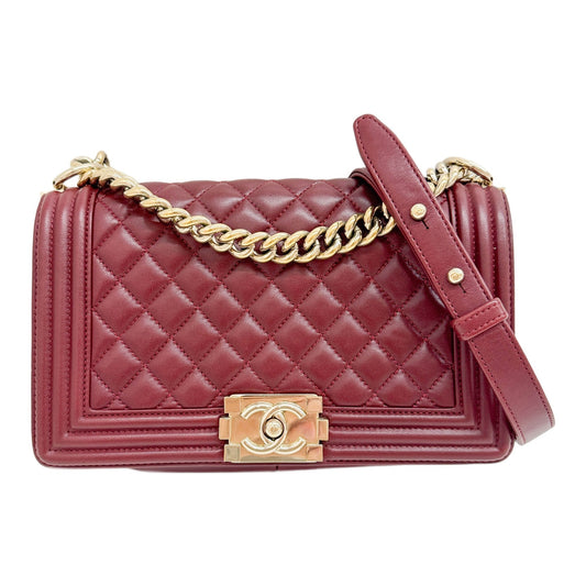 Boy 2016-2017 Gold Hardware Red Leather Shoulder Bag