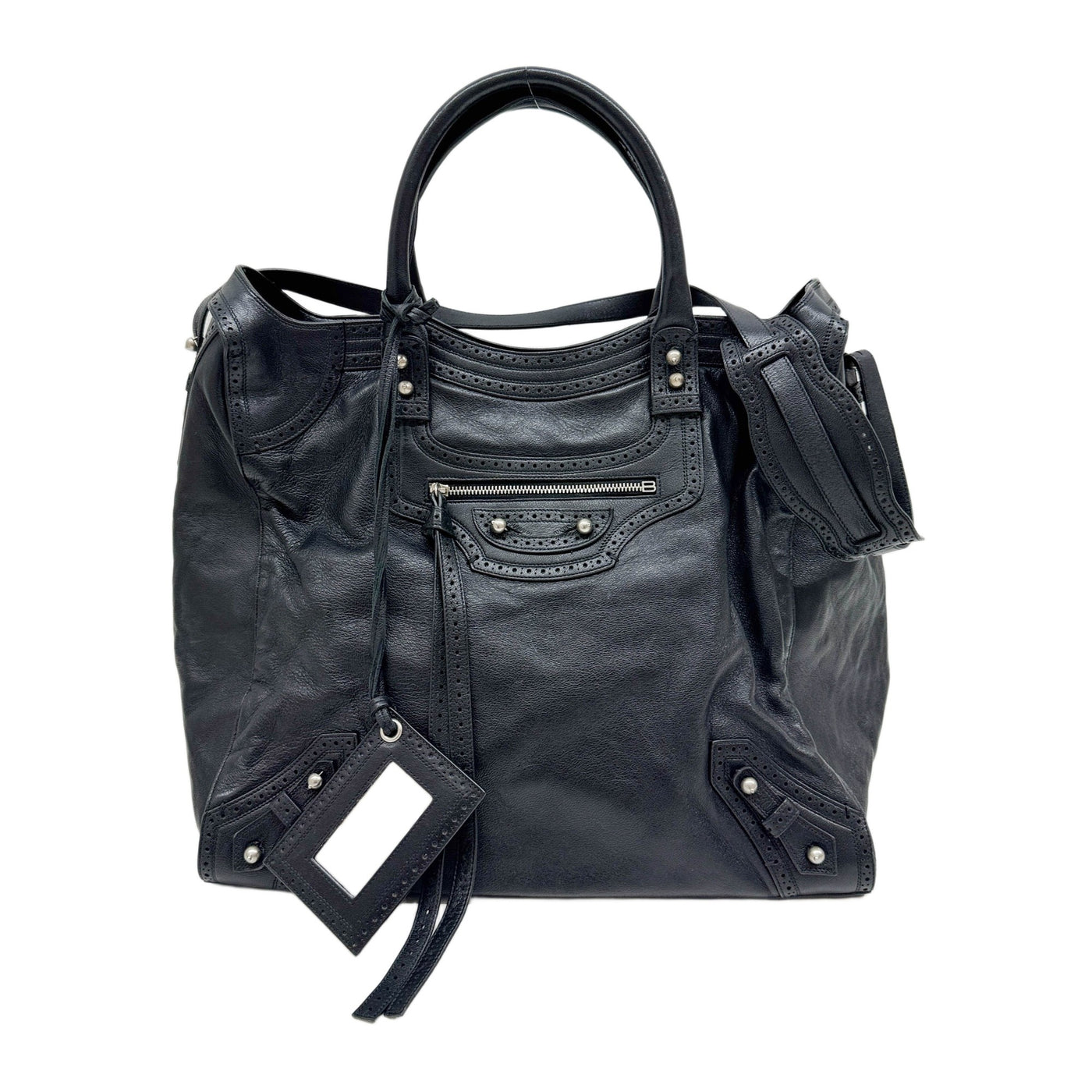 Riva City Black Leather Two Way Bag