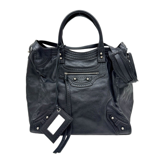 Riva City Black Leather Two Way Bag