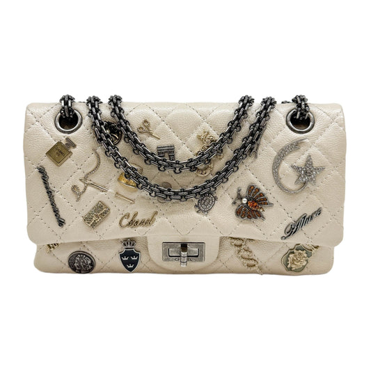 Limited Edition Lucky Charms Reissue 2.55 Double Flap 2014-2015 Matelasse Ivory Beige Leather Shoulder Bag