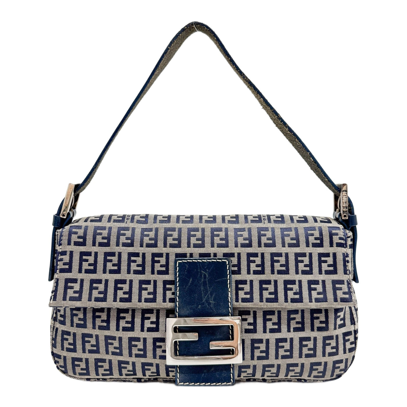 Baguette Blue Zucchino Canvas Shoulder Bag