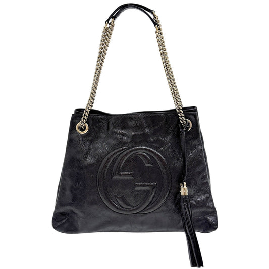 Soho Black Leather Shoulder Bag