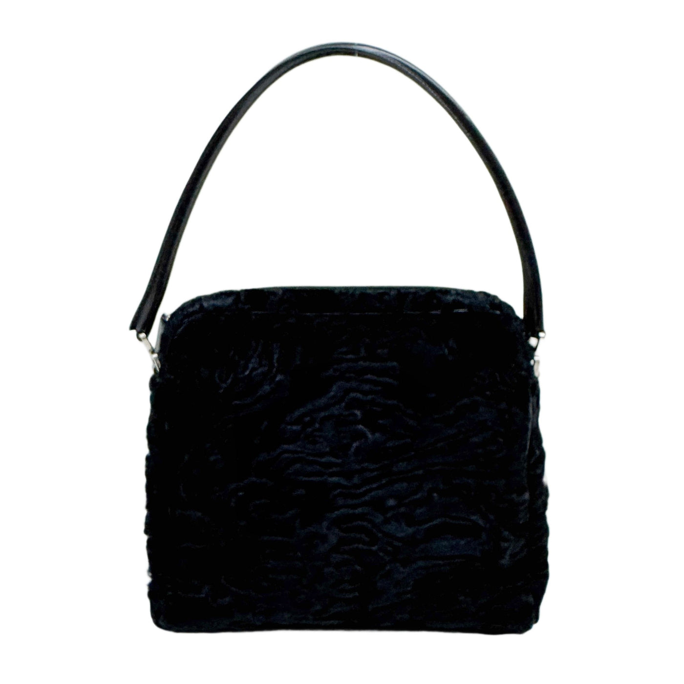 Black Moiré Pony Hair Shoulder Bag