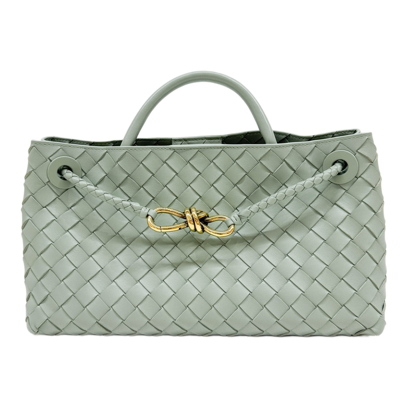 Andiamo Crest Sage Leather Two Way Bag