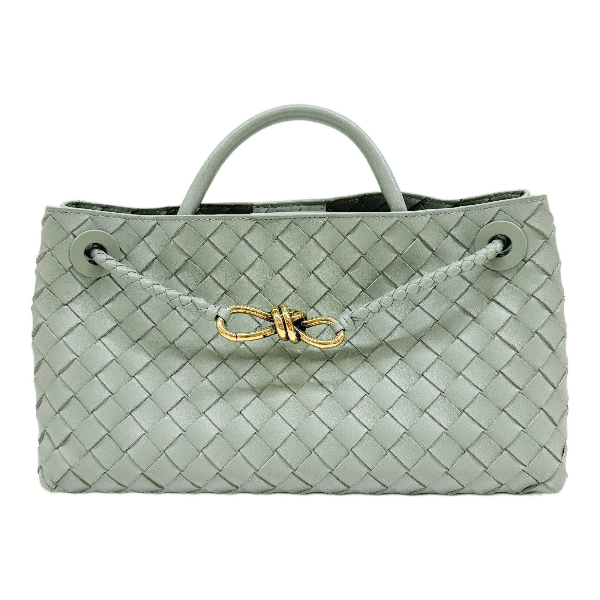 Andiamo Crest Sage Leather Two Way Bag