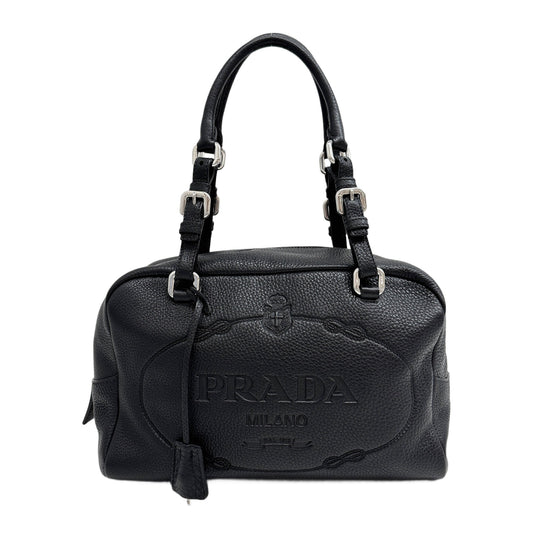 Boston Black Leather Shoulder Bag