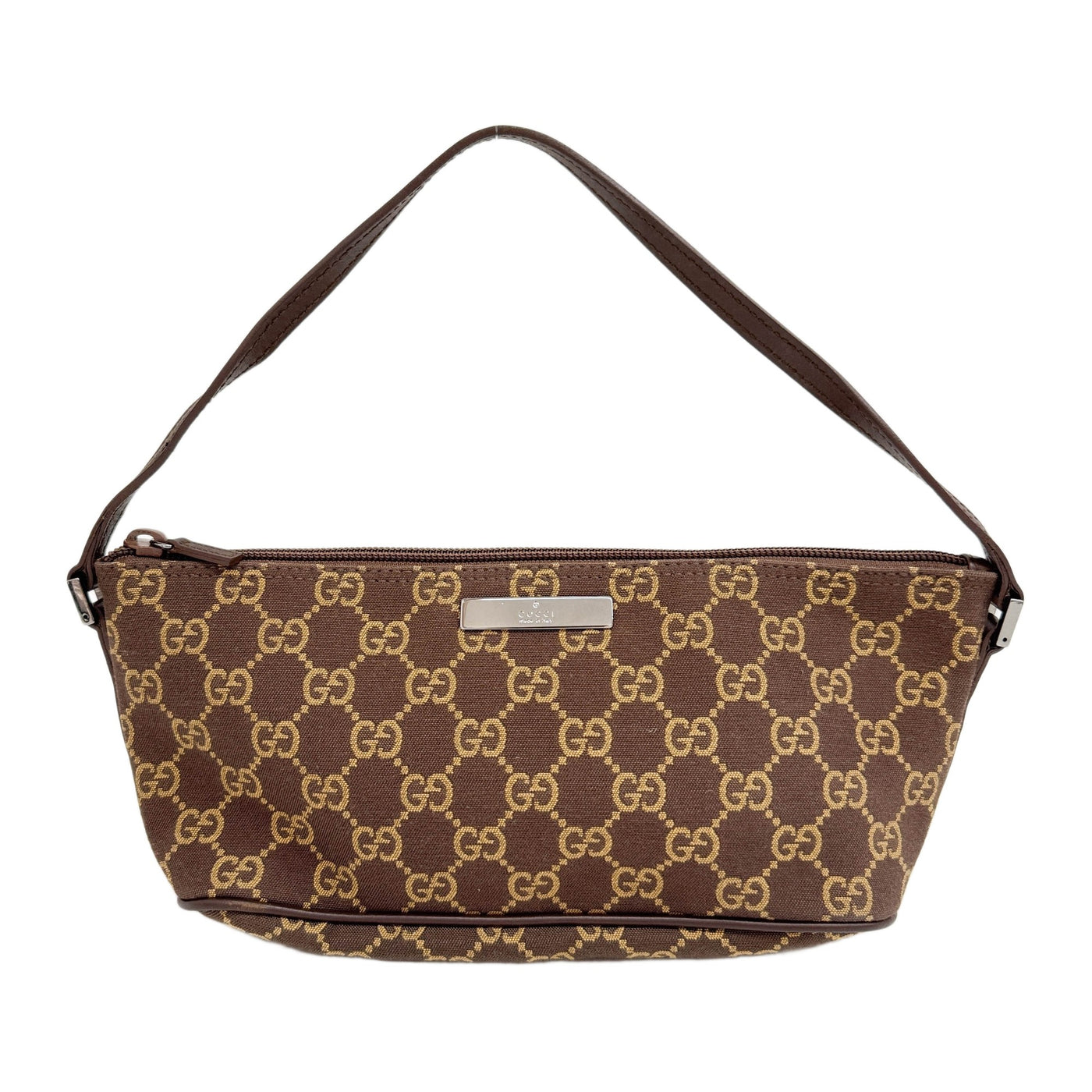 Boat Dark Brown GG Canvas Shoulder Bag
